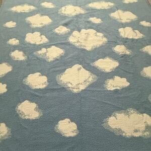 Vintage Nick & Nora Cloud 9 baby blanket by Biederlack - Blue & white 48.5 x 52